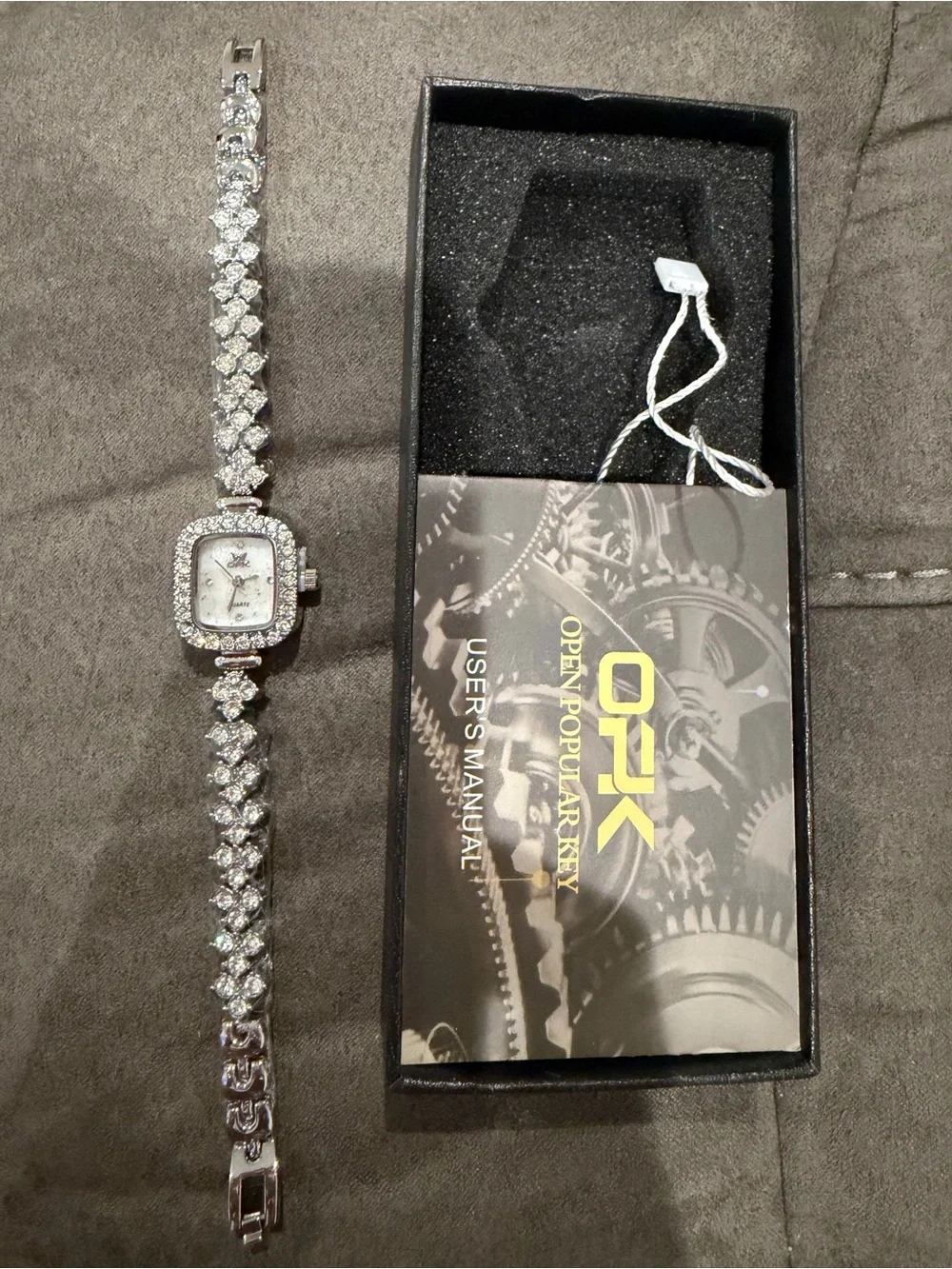 Elegant Silver-Tone Crystal Women's Bracelet Watch